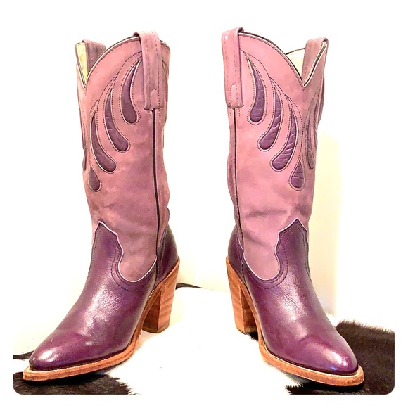 purple frye boots